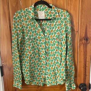 11 of 52 Anthropologie fruit print pears blouse button front long sleeve 10
